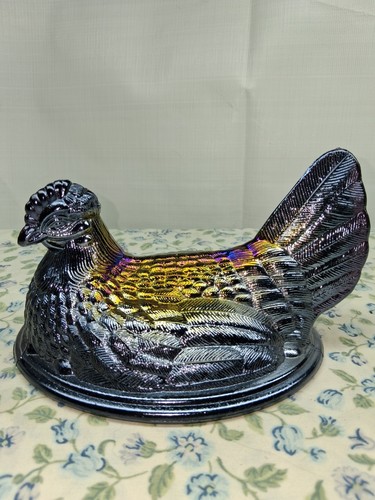Westmoreland Glass Hen On Nest  Carnival  - TOP ONLY