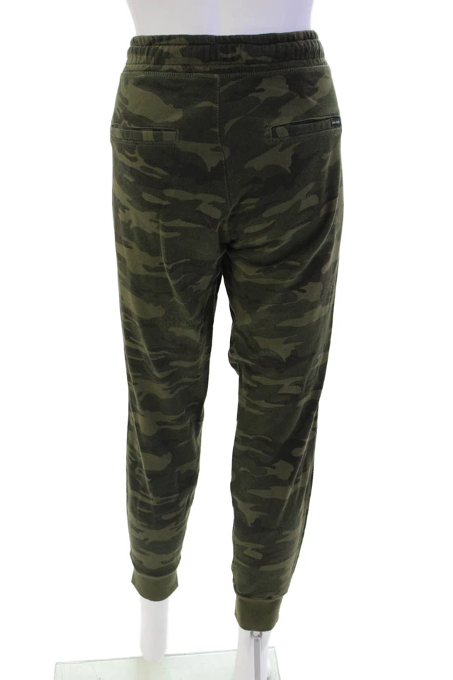 Pantalones de chándal Sanctuary para mujer tiro medio con cordón camuflaje verde talla mediana Foto 3 de 4