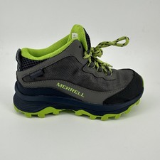 Merrell Moab Speed Shoes Boys 11.5W Gray Lime Waterproof Hike Trail MK265212