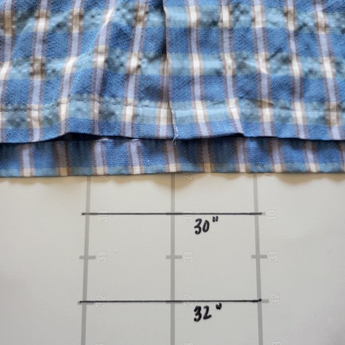 Vintage Y2K Point Zero Gingham Shirt Size M Blue Textured Button Up Summer Beach - Picture 9 of 9