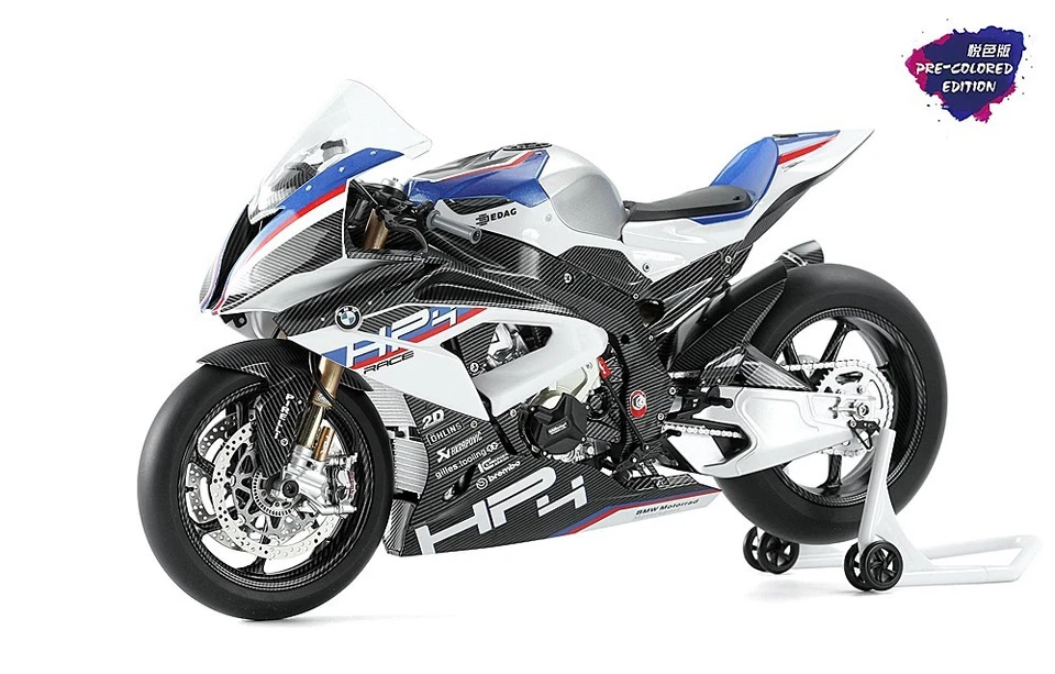 BMW HP4 Race 1/9 meng MT004S Pre-colored modellino moto da corsa Gp Superbike - Immagine 3 di 4