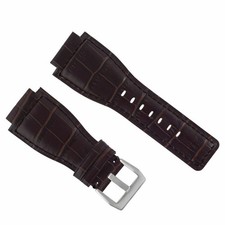 NEW 24MM LEATHER WATCH BAND STRAP FOR BELL  ROSS BR-01-BR-03 WATCH BROWN