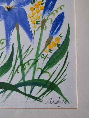 BERYL MAILE Original Signed Floral Painting in Gouache on Paper - Picture 9 of 22