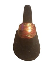 Murano Glass Ring. Red, Gold  Black. Handcrafted In Italy. A Stunning Piece.