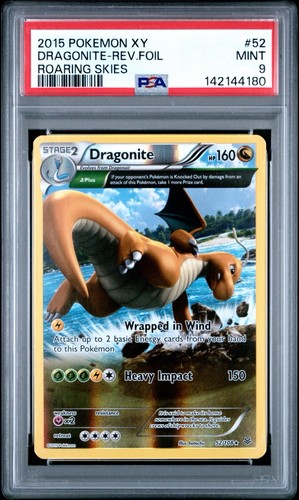 2015 POKEMON XY ROARING SKIES #52 DRAGONITE-REVERSE FOIL PSA 9 💎 LOW POP