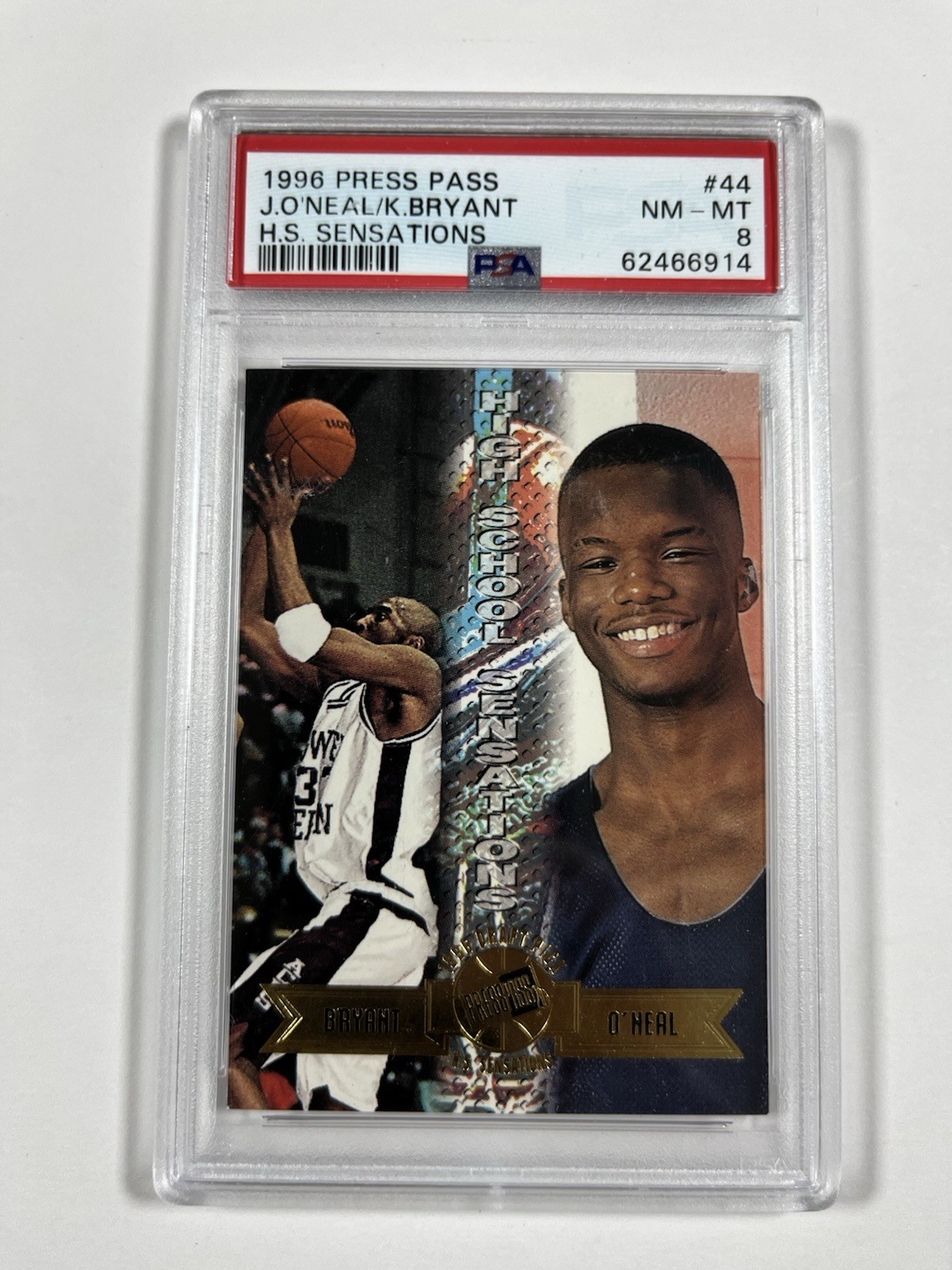 1996 Press Pass Kobe Bryant Jermaine O'Neal #44 RC High School Sensations PSA 8