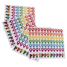 280 Pcs Map Stickers Travel Destination Geographical Colored Flag Labels