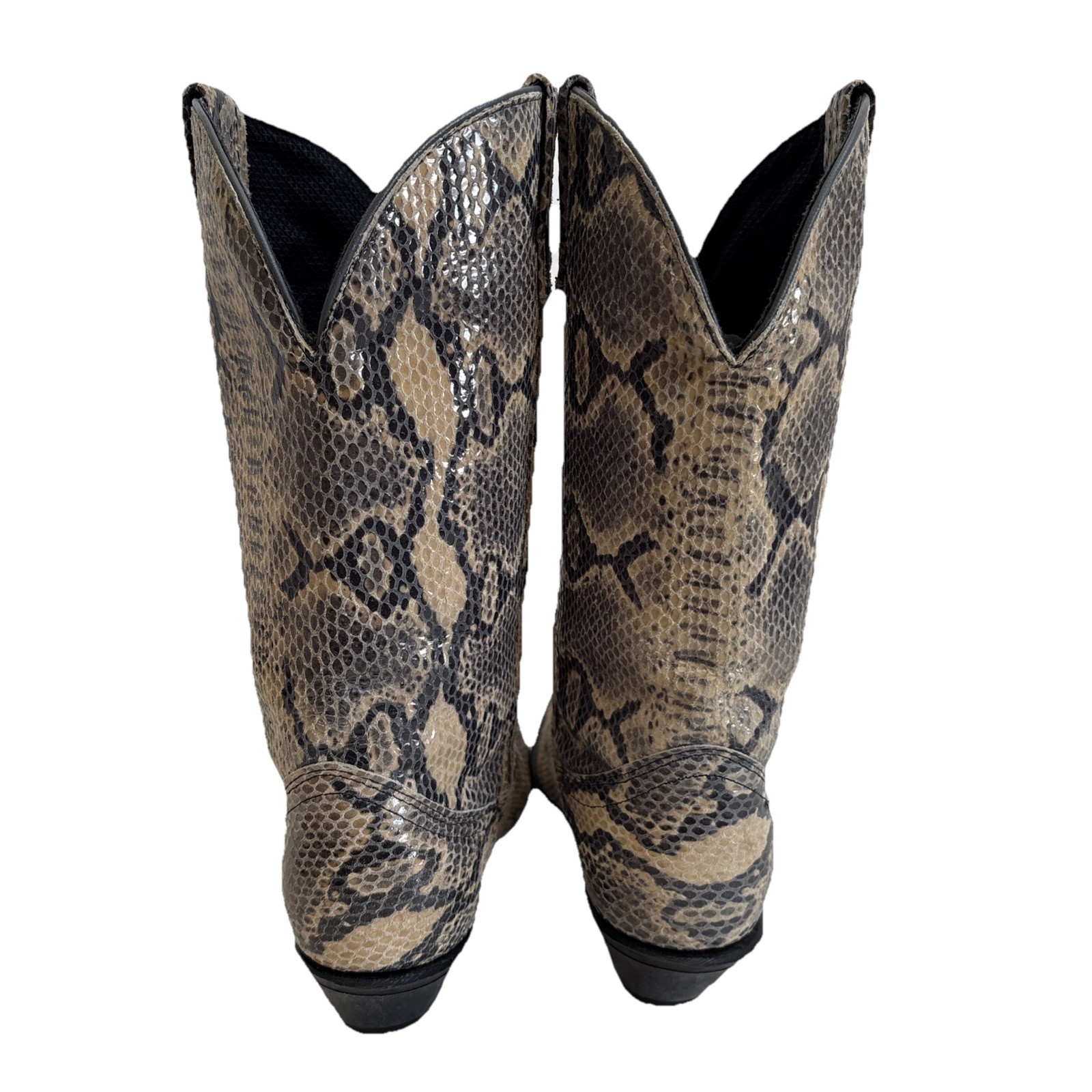 Ladies Realistic Python Silver Toe Caps Angled He… - image 4