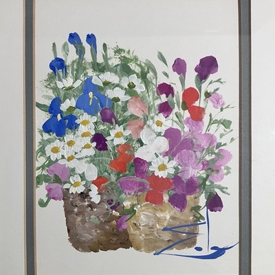 Listed EDA VARRICCHIO (1923-2018) / Original ACRYLIC PAINTING / 1980s Nordstrom