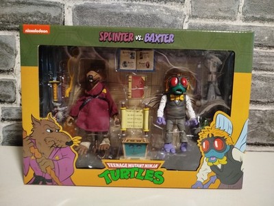 NECA Teenage Mutant Ninja Turtles Cartoon Splinter vs. Baxter OVP Sealed neu