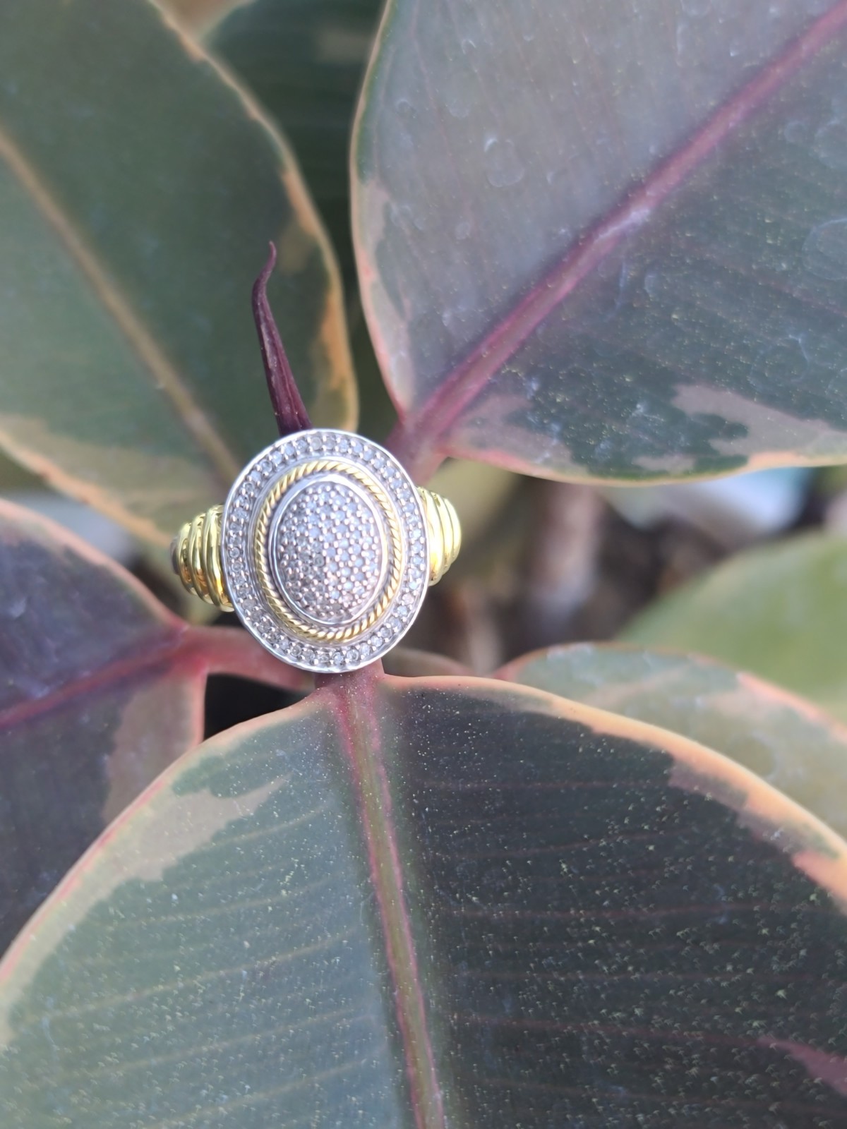 Sterling 925 Solid Silver Diamond Pave Cocktail R… - image 10