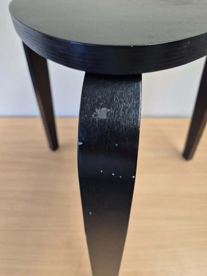 Ikea Kyree Side Table Black Bentwood Legs Triangular Top - Image 2 of 4