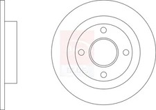 2x Brake Discs Pair Solid Rear 253mm SDK6949 Apec Blue Set 2096336 Quality New