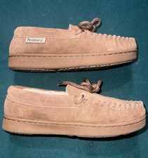 BEARPAW-Moc II Youth Moccasin Slippers Suede/Sheepskin Size 2