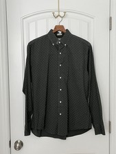 J.Crew NWOT Men  s M Dark Green  White Pin-dot Stretch Button Down Dress Shirt