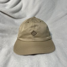 Vtg 90s Polo Sport Ralph Lauren Diamond RL Logo Hat Cap Polyester Tan USA Made