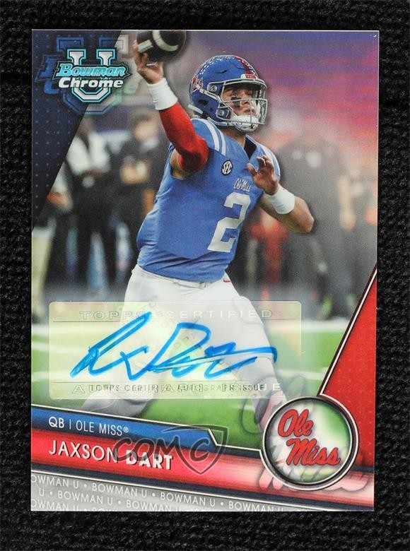 2023 Bowman U Chrome Prospect Refractor 208/499 Jaxson Dart #191 Auto 15ik