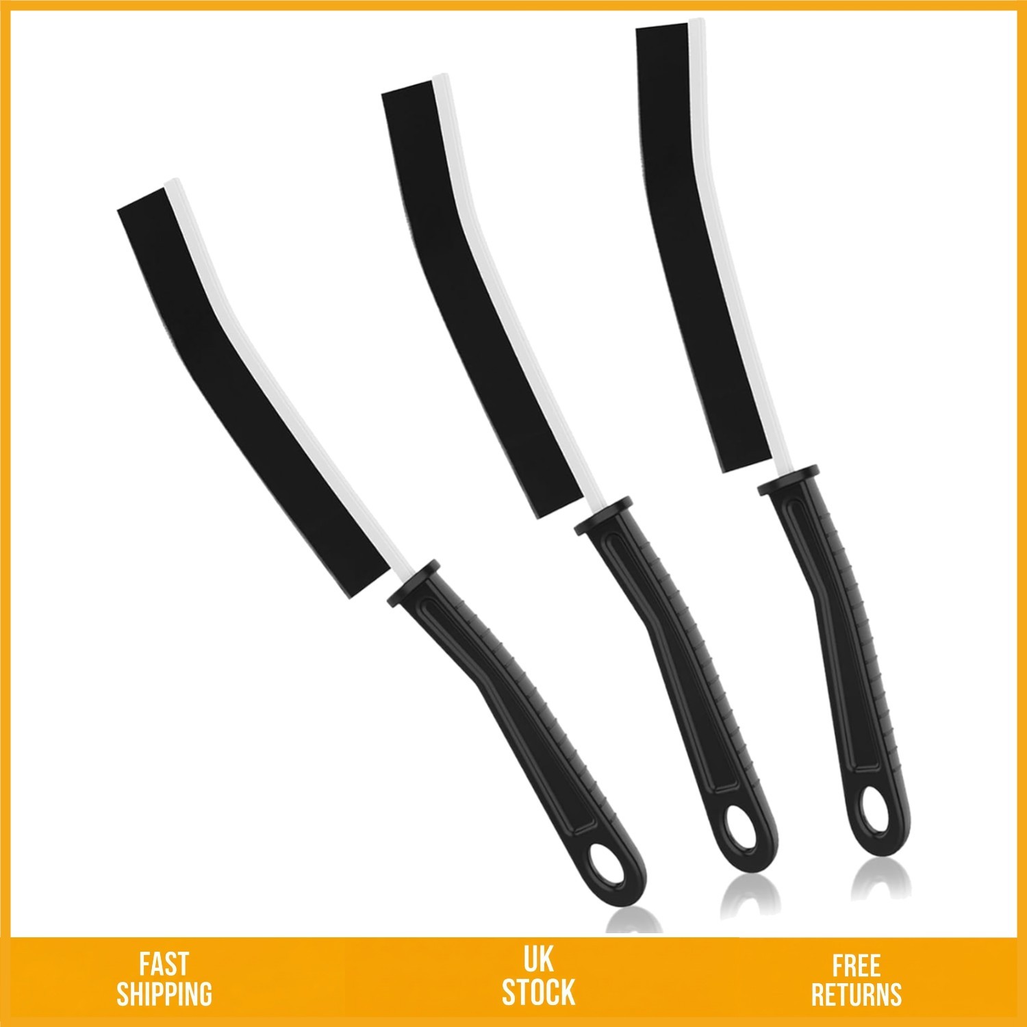 Durable Hard Bristle Crevice Cleaning Brush Tool For Gaps And Grooves 3 Pack