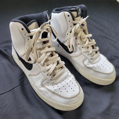 Nike Air Force 1 High 07 Mens White Black Tumbled Leather CT2303-100 Size 9