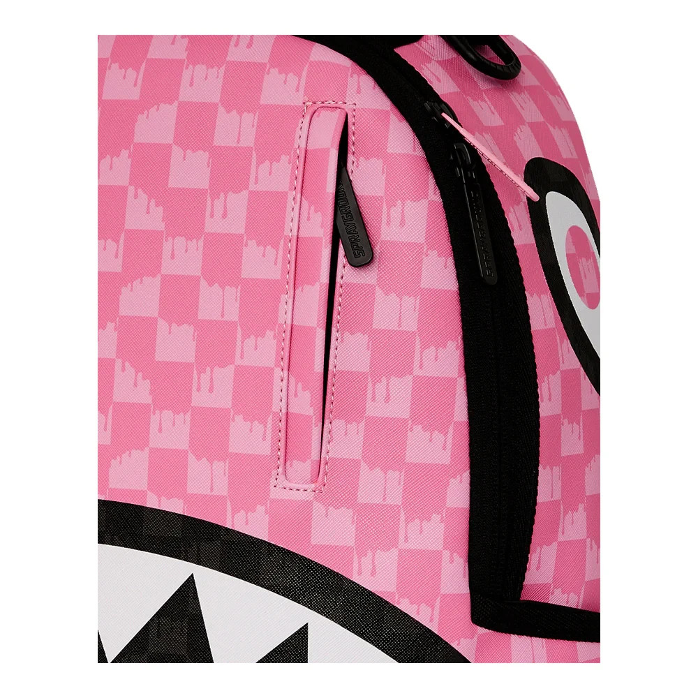 Sprayground Pink And Black Drip Check DLXSV Backpack Sprayground PINK AND BLACK DRIP CHECK DLXSV BACKPACK main image 4