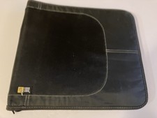 BINDER CASE 142 EMPTY BLU-RAY DVD CD DISC SLOT WITH POCKETS BLACK ZIPPER NYLON