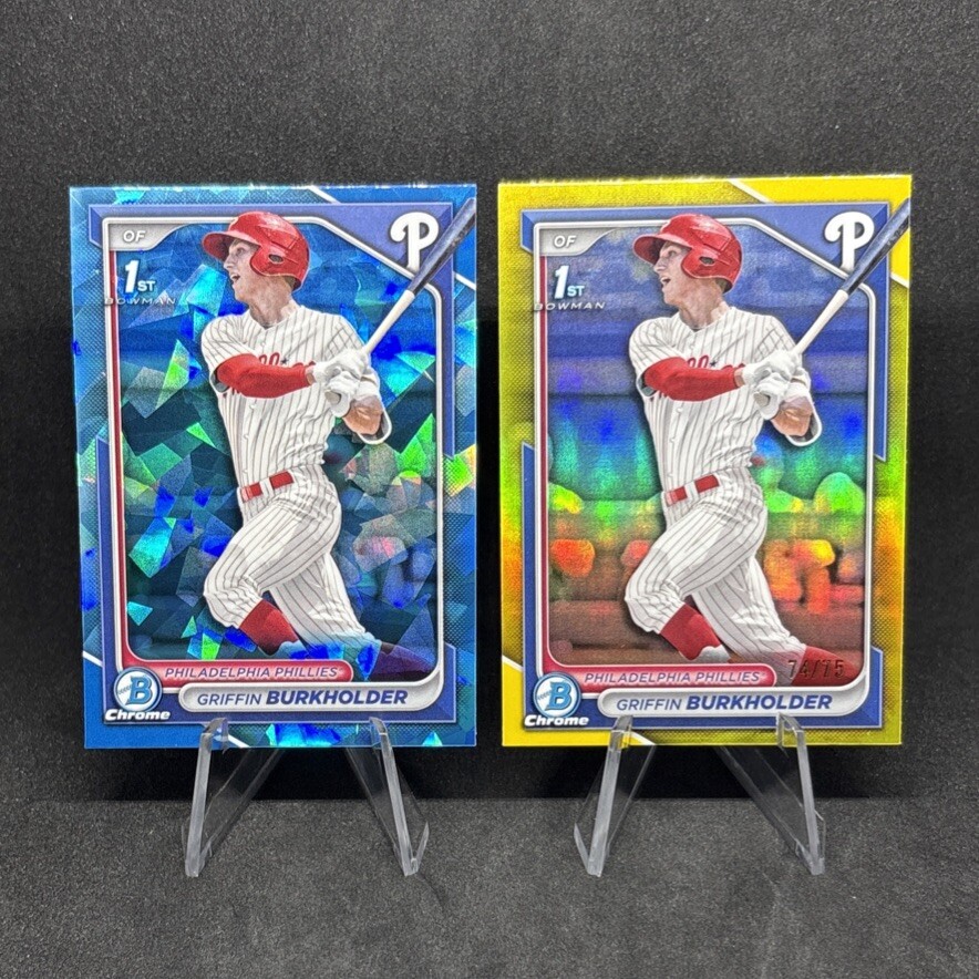 2024 Bowman Draft Chrome 1st GRIFFIN BURKHOLDER Yellow Refractor /75