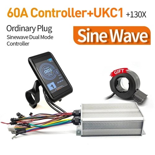 E-Bike 48V-72V 60A Sine Wave Controller with UKC1/UKC3 LCD Display+Throttle Kits - Picture 11 of 19