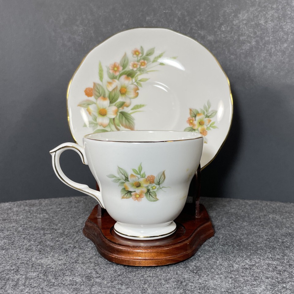 Duchess Fine Bone China Dogwood Tea Cup and Saucer Made in England 397 Gold Trim eBay