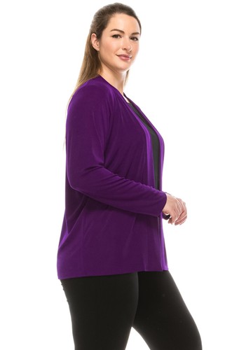 CHAQUETA CÁRDIGAN DE CORTINA JOSTAR Poly Spandex Tejida Púrpura Oscuro VIAJE S M L XL 2X 3X - Imagen 3 de 8