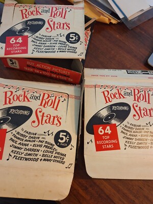 Rock And Roll Stars 1950 Nu Cards Display Box Lot