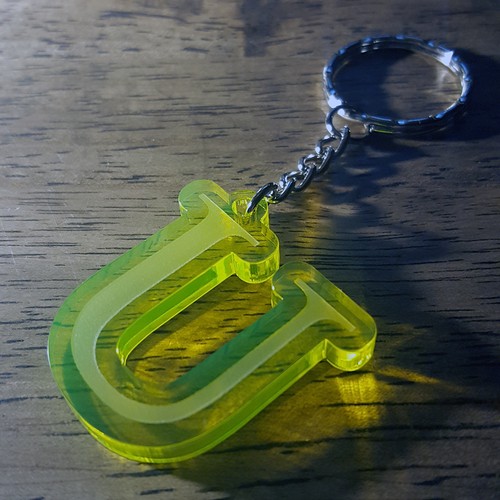 ALPHABET BUCHSTABE Initiale SCHLÜSSELANHÄNGER SCHLÜSSELANHÄNGER Laser geschnitten 5 mm FLUORESZIEREND gelb GESCHENK  - Bild 93 von 115