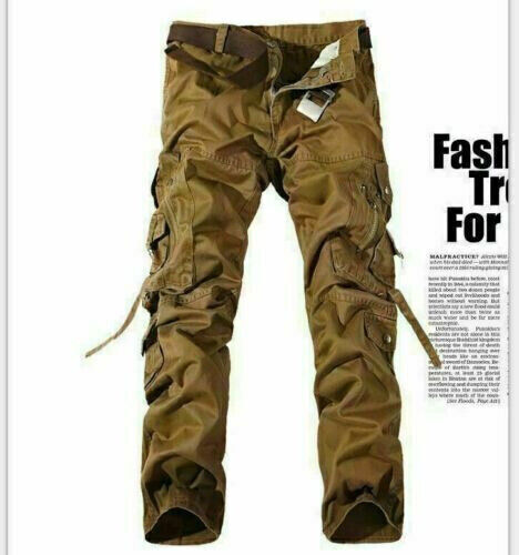 Herren Army Style Cargohose Pure lang Vintage Men lose Militär Cargo Hose 28-40* - Bild 6 von 18
