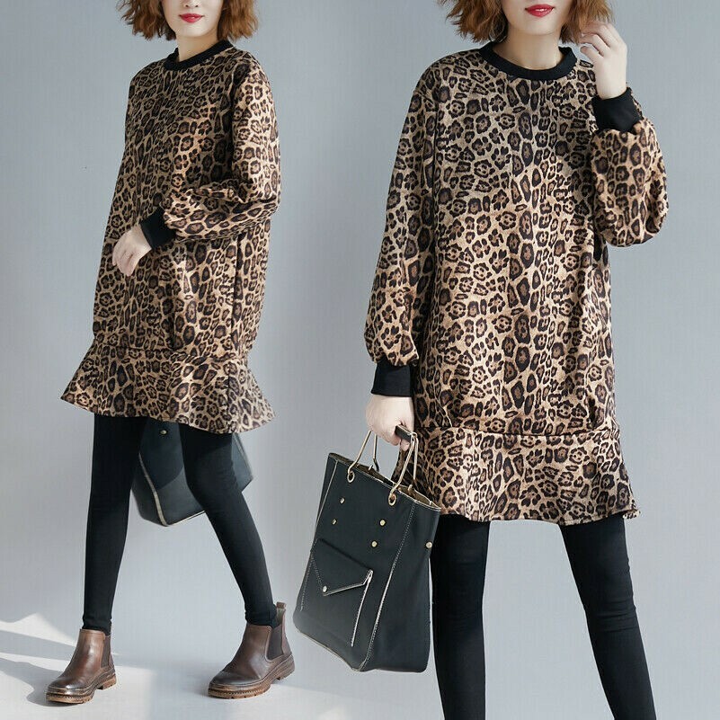 chinese dress ladies Petite Leopard Print Button Through Shirt Dress – Ro&Zo main image 0