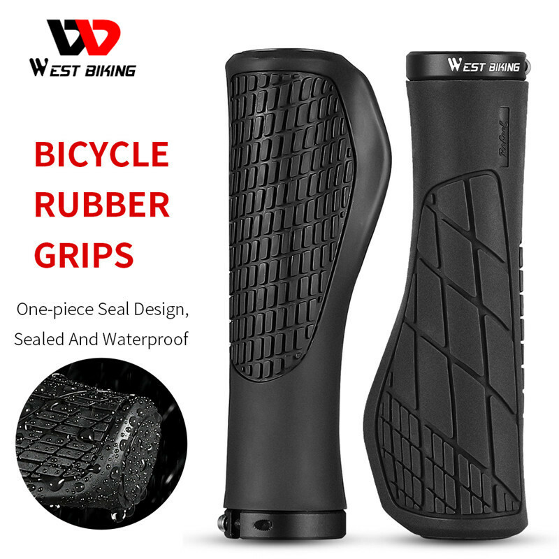 WEST BIKING Lock-On Bike Handlebar Grips - Ergonomic Pair For MTB & Folding Bicycles
