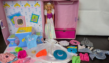BARBIE Lot of Mattel 1989 CARRYING CASE w. 1966 DOLL  CLOTHES 197/5 