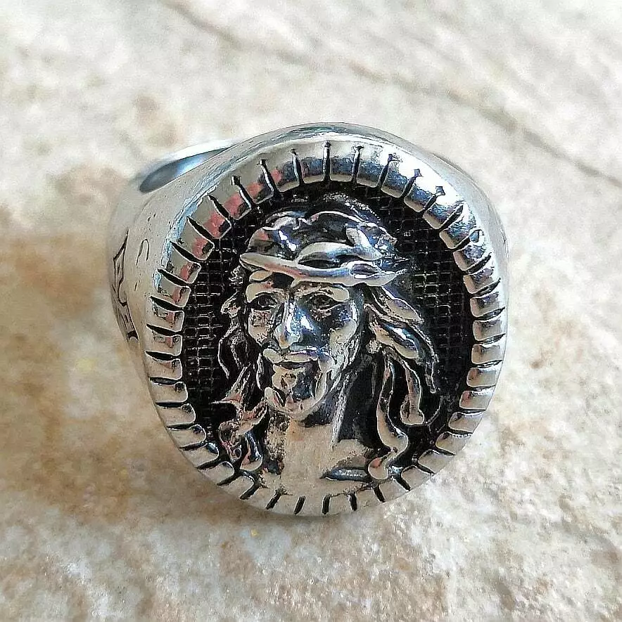 Sterling silver clearance crucifix ring