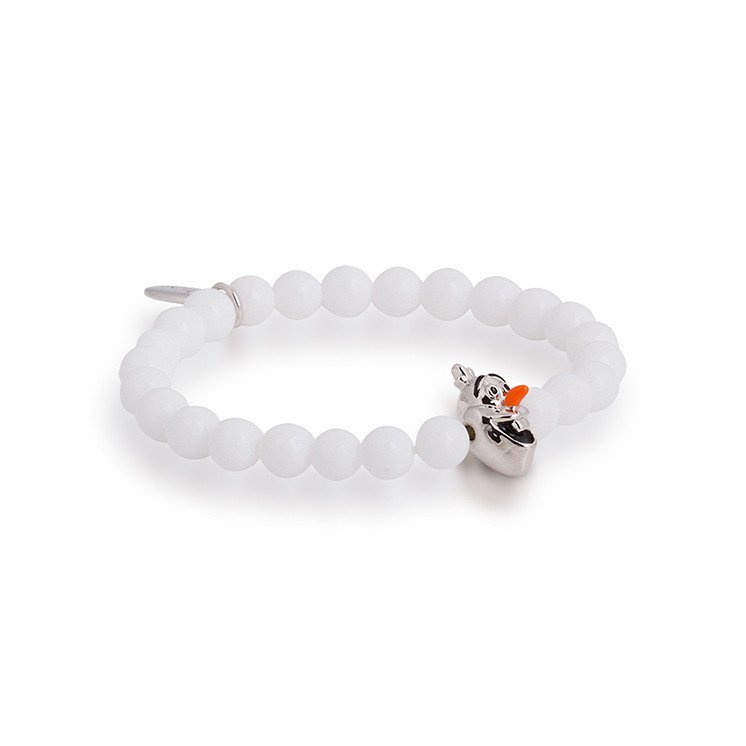 Disney Frozen Olaf Bracelet beaded with White Gold Plated Charm