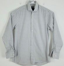 Kenneth Cole Awareness Mens Long Sleeve Button Up Size 15.5 32/33 Gray Plaid
