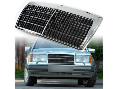 Chrome Frame Black Mesh Front Grille For Mercedes W124 E-Class
