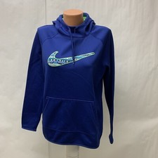 Nike Therma fit Womens medium Swoosh Hoodie Kangaroo Pocket Thumb Holes