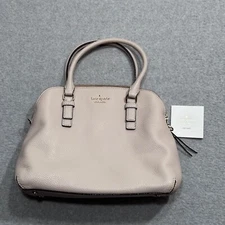 Kate Spade New York Cream Cow Leather Carry On Bag Purse Multi Compartments