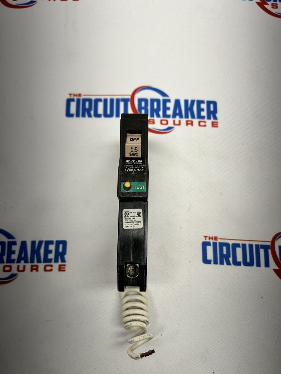 Eaton BRCAF115 Cutler-Hammer AFCI Circuit Breaker – 15 Amp, Single Pole, Plug-On, Arc Fault Protection, Black