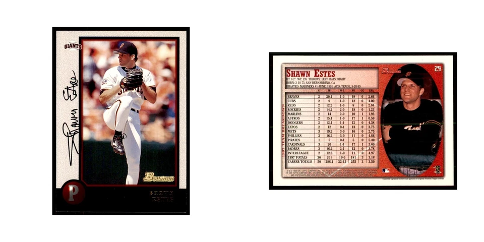 1998 Bowman Shawn Estes Baseball Cards #29 - Image 3 of 3