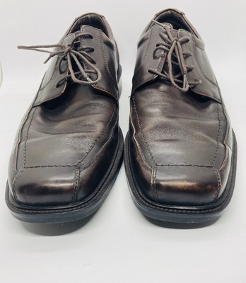 Johnston Murphy Mens Size 10.5M Brown Leather Gambrill Derby Lace Up Dress Shoes Johnston & Murphy Gambrill Black Leather Square Toe Oxfords  main image 4