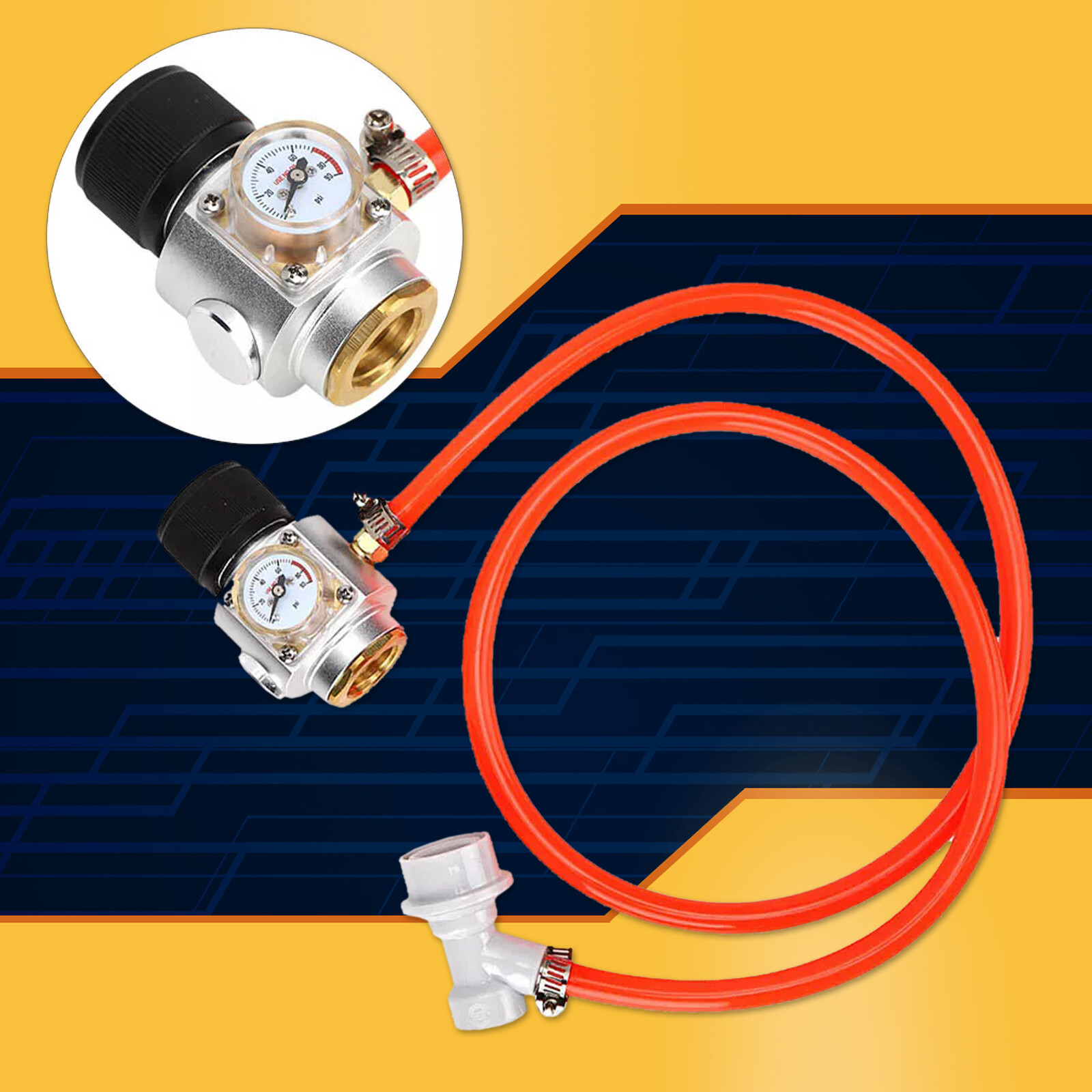 CO2 Mini Gas Regulator CO2 Charger Pressure Meter Homebrew Tool With Ball Loc4