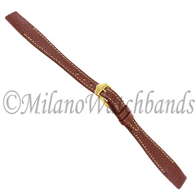 12mm Hirsch Brown Rodeo Tapered Genuine Leather Open Ended Ladies Watch Band