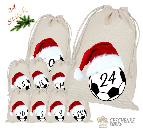 Weihnachtskalender Fussball Ball Adventskalender Zum BefüLlen 24 StoffsäCkchen-image
