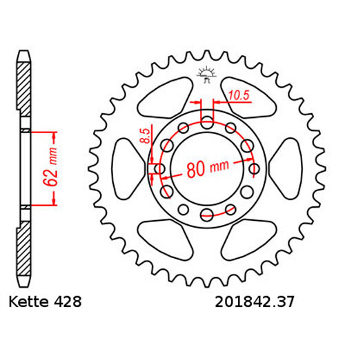 Kettensatz Yamaha DT 175 74-77 Kette JT 428 HDR 114 offen 16/37 - Bild 3 von 4