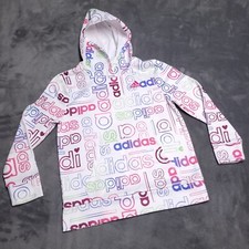 Adidas Youth Size 14 Hoodie All Over Print Pockets Neon Colorful
