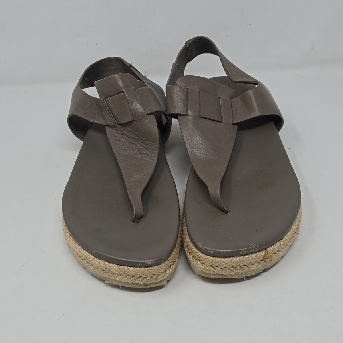 Vince Flint Platform Spadrilles Sandals Grey Size